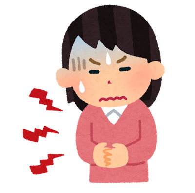 腹痛を起こしている女性のイメージイラスト