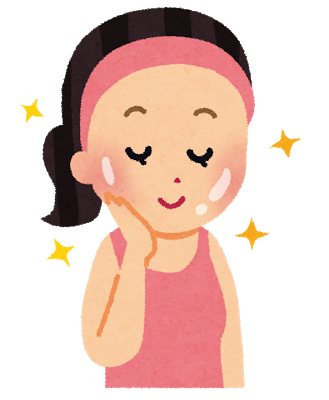 肌荒れが解消した女性のイラスト