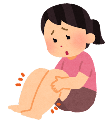 足がむくんでいる女性のイラスト